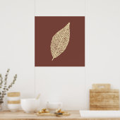 Poster Illustration de feuille squelette marron et crème (Cuisine)