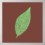 Poster Illustration de feuille squelette marron et vert e (Devant)