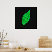 Poster Illustration de feuille squelette noir et vert (Cuisine)