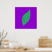 Poster Illustration de feuille squelette violet et vert (Cuisine)