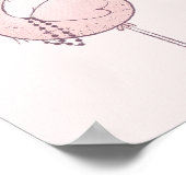 Poster Illustration de Flamant rose rose mou (Coin)