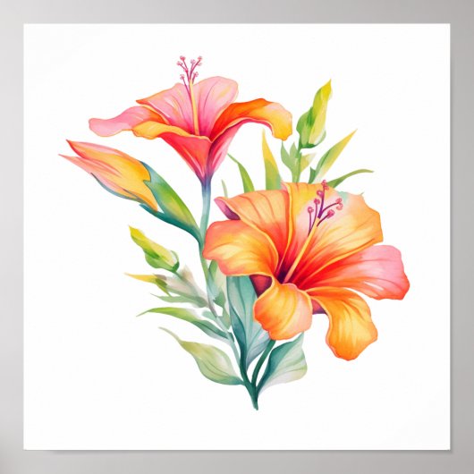 Poster Illustration de fleur de dessin (Devant)