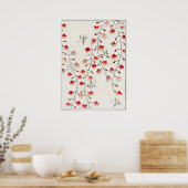 Poster Illustration de fleurs de cerisier. Amélioré numér (Cuisine)