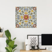 Poster Illustration de fleurs du cercle floral de William (Bureau à domicile)