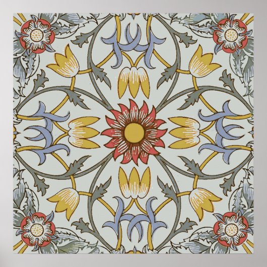 Poster Illustration de fleurs du cercle floral de William (Devant)