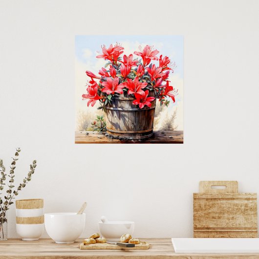 Poster Illustration de floraison de fleurs de lys (Cuisine)