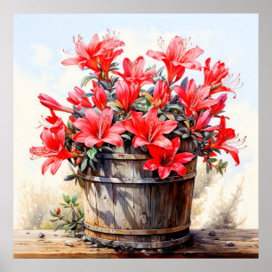 Poster Illustration de floraison de fleurs de lys