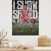 Poster Illustration de football inspirée d'Ishowspeed (Cuisine)
