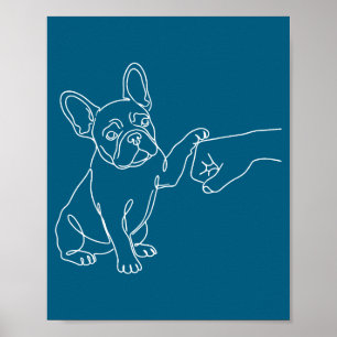 Poster Illustration de French Bulldog Fist Bump Frenchie
