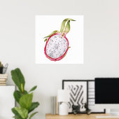 Poster Illustration de fruit de dragon dessiné à la main (Bureau à domicile)