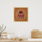 Poster Illustration de gâteau de style rétro (Cuisine)