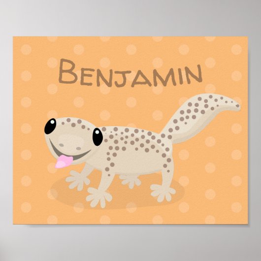Poster Illustration de gecko tan tan mignon (Devant)