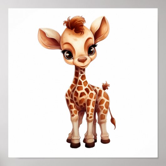 Poster Illustration de girafe de dessin animé (Devant)