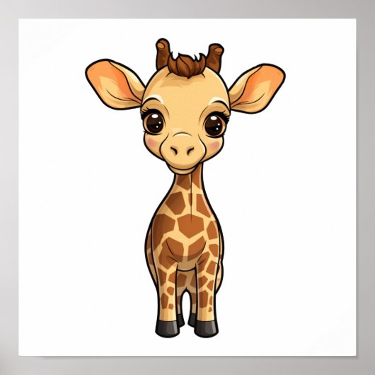 Poster Illustration de girafe de dessin animé (Devant)
