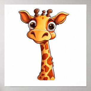 Poster Illustration de girafe de dessin animé