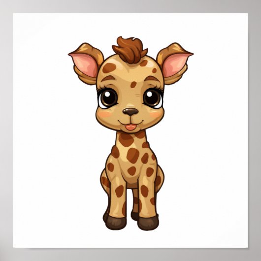 Poster Illustration de girafe de dessin animé (Devant)