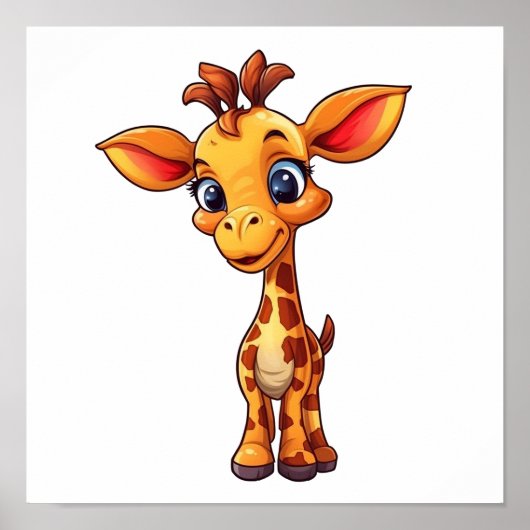 Poster Illustration de girafe de dessin animé (Devant)