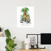 Poster Illustration de girafe vintage Giraffa camelopard (Bureau à domicile)