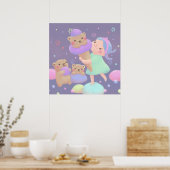 Poster Illustration de glace Sweet Bear (Cuisine)