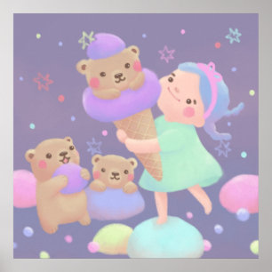 Poster Illustration de glace Sweet Bear