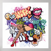Poster Illustration de graffiti avec lettres de graffitis (Devant)