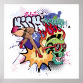 Poster Illustration de graffiti avec lettres de graffitis (Devant)