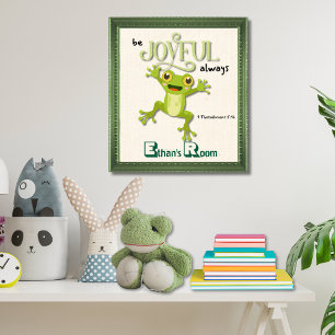 Poster Illustration de grenouille de verset biblique Touj
