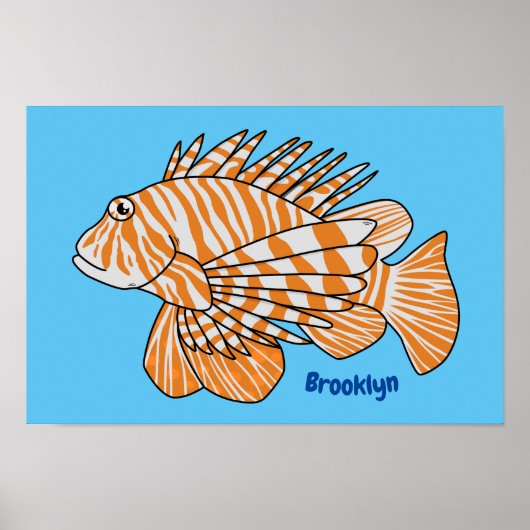 Poster Illustration de Happy lionfish (Devant)