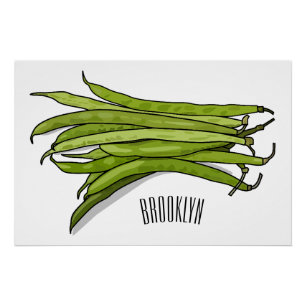 Poster Illustration de haricots verts