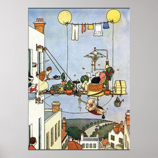 Poster Illustration de Heath Robinson Accueil Conforts W (Devant)