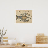 Poster Illustration de homard, fruits de mer du Maine (Cuisine)
