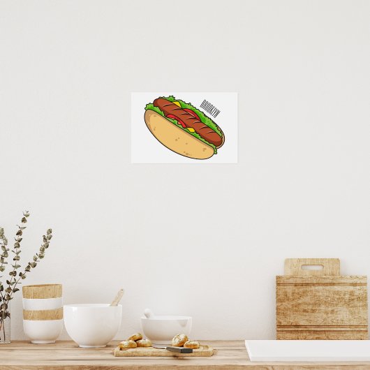 Poster Illustration de Hot dog (Cuisine)