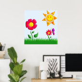 Poster Illustration de jardin ensoleillé (Bureau à domicile)