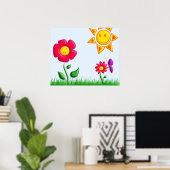 Poster Illustration de jardin ensoleillé (Bureau à domicile)
