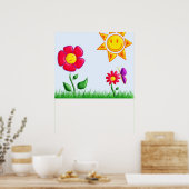 Poster Illustration de jardin ensoleillé (Cuisine)