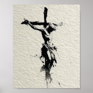 Poster Illustration de Jésus sur la Croix