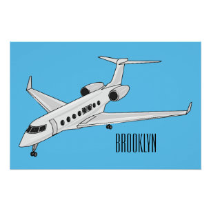Poster Illustration de jet privé
