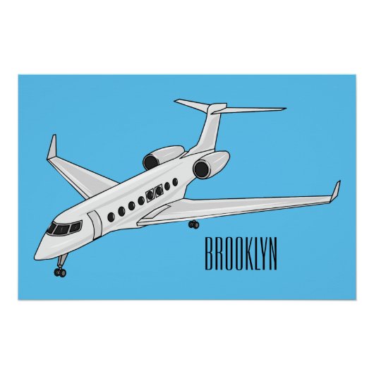 Poster Illustration de jet privé (Devant)