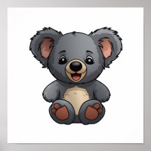 Poster Illustration de koala de dessin animé