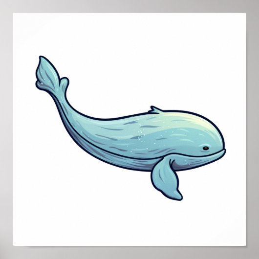 Poster Illustration de la baleine à dessin (Devant)