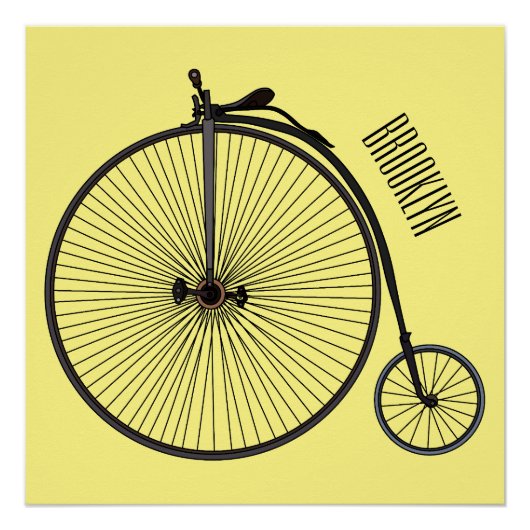 Poster Illustration de la bande dessinée de vélo à grande (Devant)