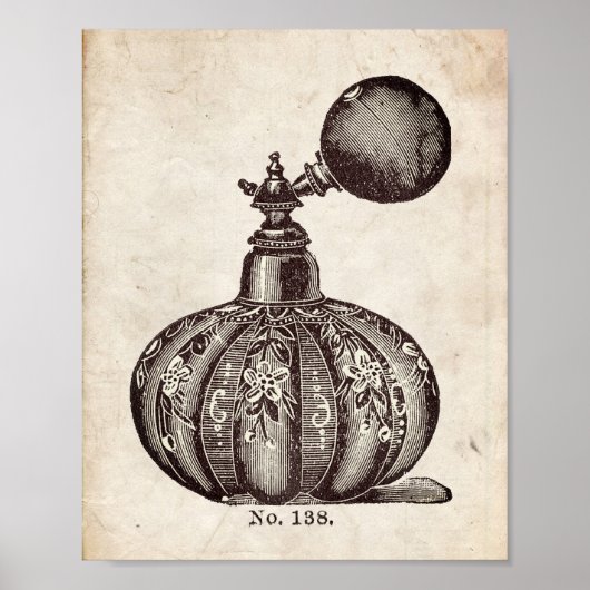 Poster Illustration de la bouteille de parfum victorienne (Devant)