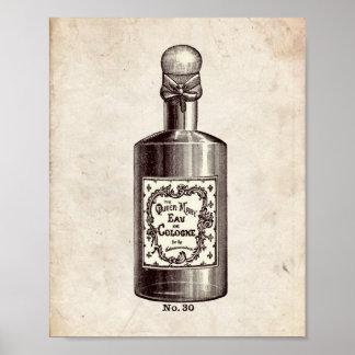 Poster Illustration de la bouteille de parfum victorienne
