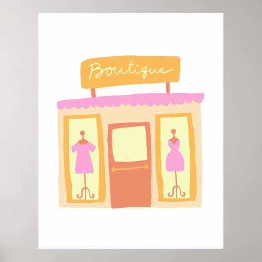 Poster Illustration de la boutique de vêtements de mode (Devant)
