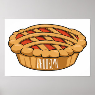 Poster Illustration de la caricature à tarte