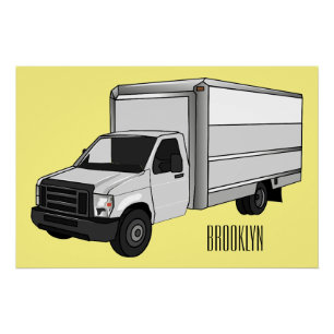 Poster Illustration de la caricature du camion-boîte