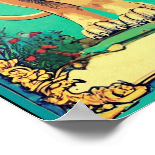 Poster Illustration de la carte Tarot, force (Coin)