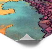 Poster Illustration de la carte Tarot, la tour (Coin)