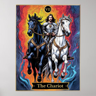 Poster Illustration De La Carte Tarot, Le Chariot