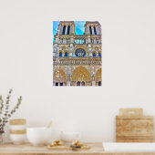 Poster Illustration de la cathédrale Notre-Dame. (Cuisine)